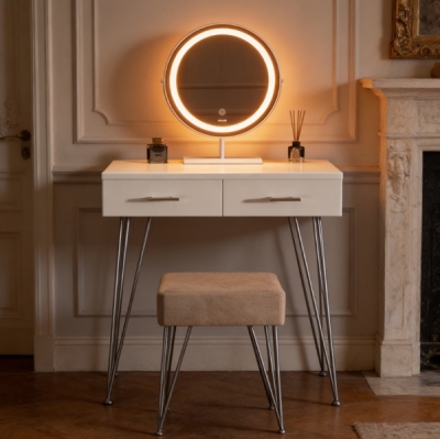 Dressing Table with LED Mirror & Stool / DT050