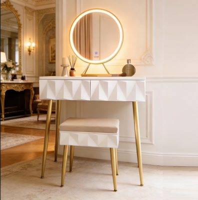 Dressing Table with LED Mirror & Stool / DT052