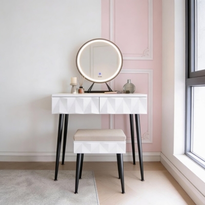 Dressing Table with LED Mirror & Stool / DT052