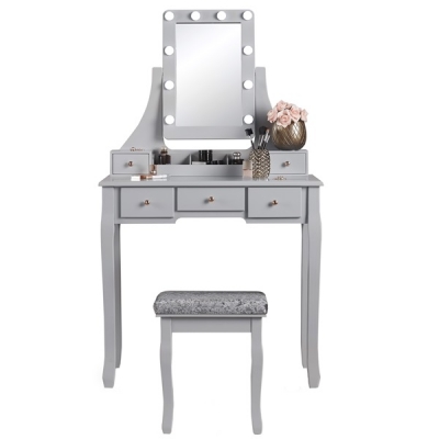 Dressing Table with LED mirror & stool / DT010-5DR