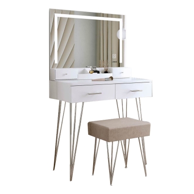 Dressing Table with LED mirror & stool / DT053BM