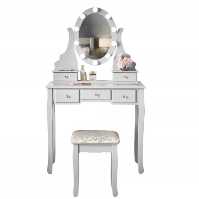 Dressing Table with LED mirror & stool / DT010-5DR