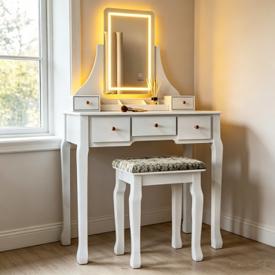 Dressing Table with LED mirror & stool / DT010-5DR