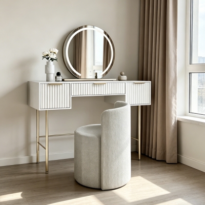 Dressing Table with LED Mirror & Stool / DT060