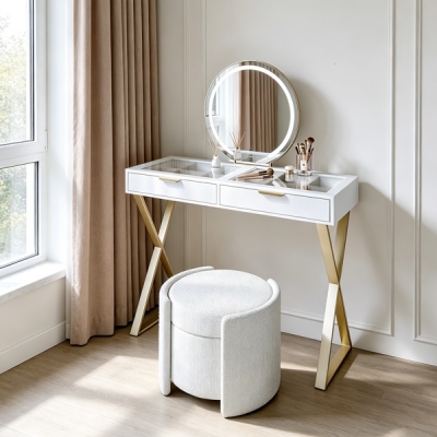 Dressing Table with LED mirror & stool / DT059