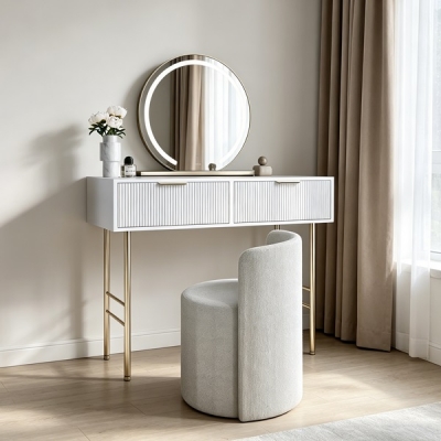 Dressing Table with LED mirror & storage stool / DT061