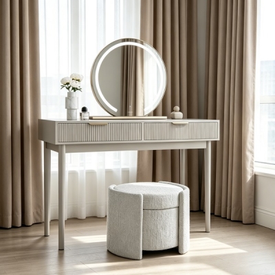 Dressing Table with LED mirror & storage stool / DT062
