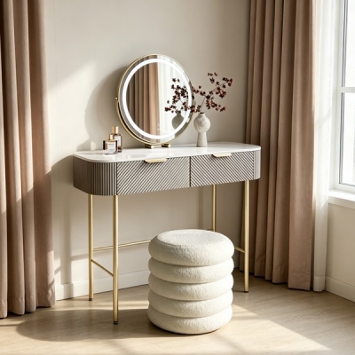 Dressing Table with LED mirror & storage stool / DT064