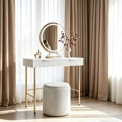 Dressing Table with LED mirror & storage stool / DT063