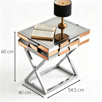 Mirrored Side Table / FUR003