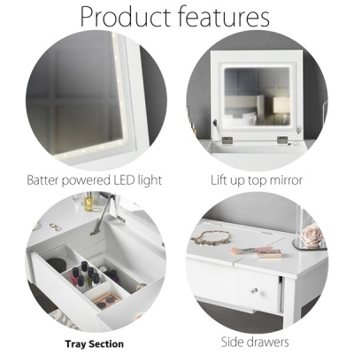 Flip Top LED Mirror Dressing Table / DT005